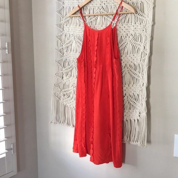 Joie red spaghetti strap lined mini dress, sz XS. - Picture 6 of 7
